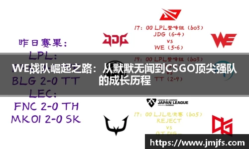 WE战队崛起之路：从默默无闻到CSGO顶尖强队的成长历程